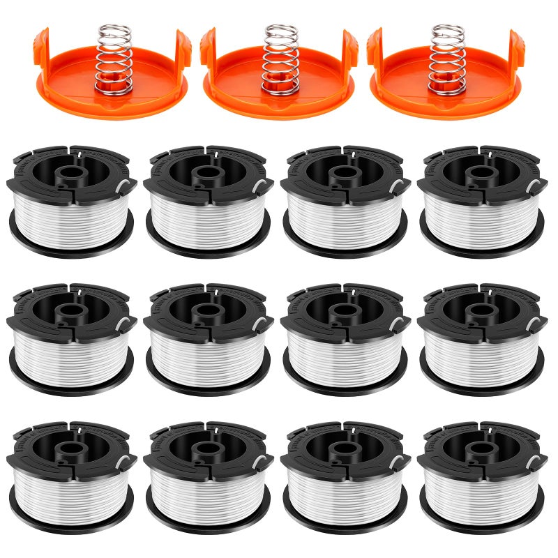 TOPEMAI AF-100 Spool Replace AF100 AF-100-3ZP AF-100-BKP Compatible with GH900 GH600 GH610 String Trimmer 30ft 0.065" Trimmer Line Replacement Spool Refills (12 + 3 Pack) - Image 1